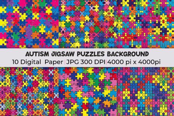 Autism Jigsaw Puzzles Backgrounds: A Dynamic Design Asset