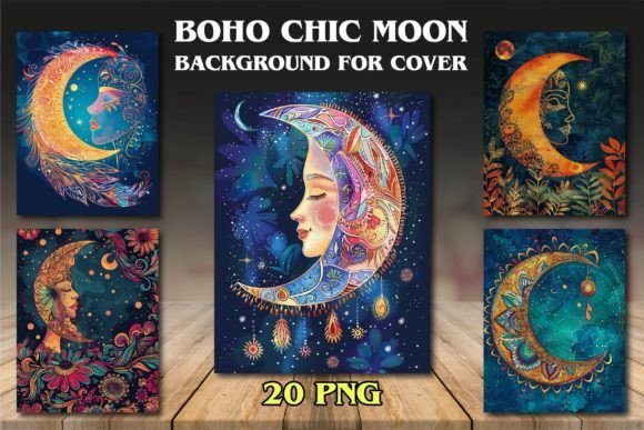 Boho Chic Moon Backgrounds for Covers: A Designer's Guide