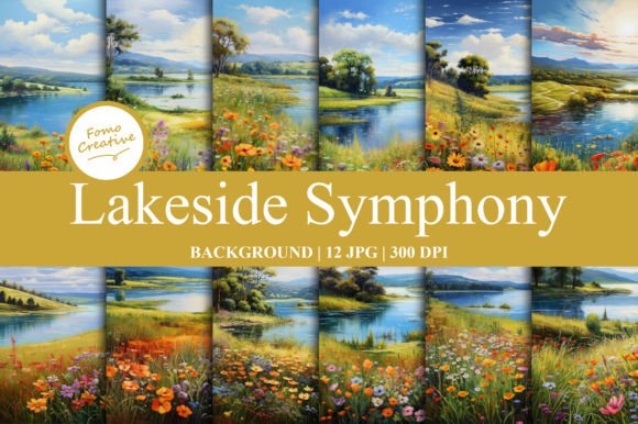 Capturing Tranquility: The Lakeside Symphony Backgrounds Collection