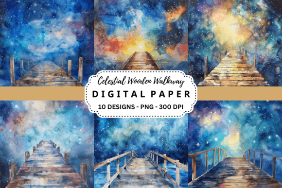 Celestial Wooden Walkway Backgrounds: A Designer's Guide