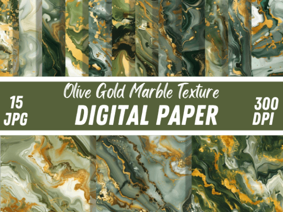 Elegant Olive & Gold: Styling Abstract Marble Backgrounds