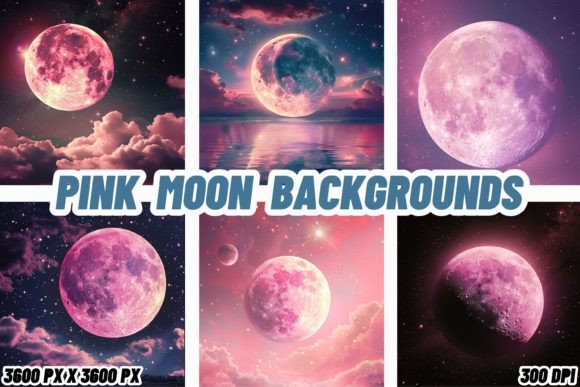 Embrace the Celestial Glow: Pink Moon Backgrounds for Dreamy Design