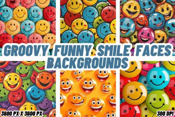 Groovy Funny Smile Faces Backgrounds for Instant Positivity