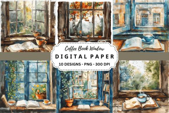 Infuse Cozy Aesthetics with Coffee Book Window Backgrounds