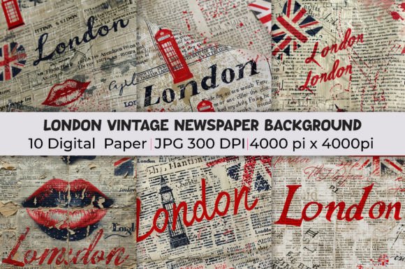 London Vintage Newspaper Backgrounds: Your Design Time Machine