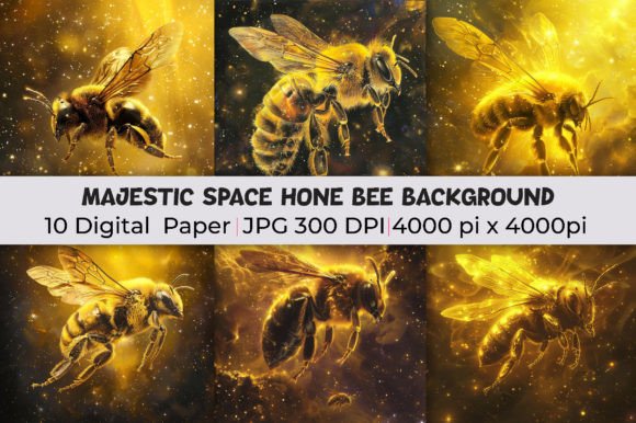 Majestic Space Honey Bee Backgrounds: A Universe of Design Potential