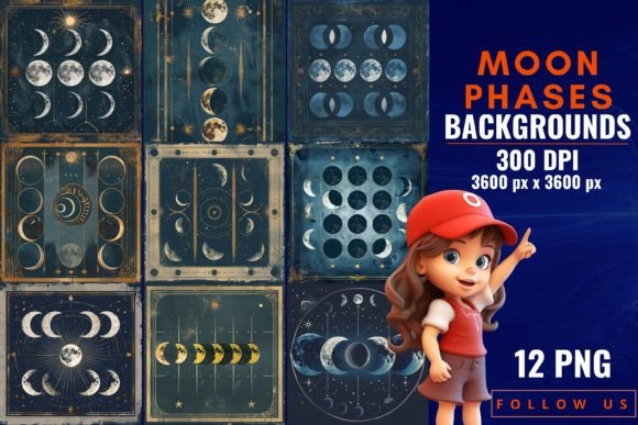 Moon Phases Backgrounds: A Celestial Toolkit for Modern Design
