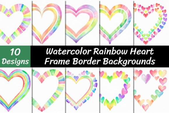 Rainbow Heart Frame Border Backgrounds: A Burst of Joy for Your Designs
