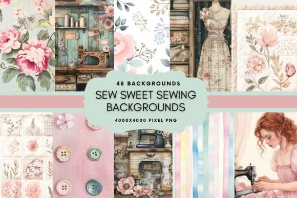 Sew Sweet Sewing Backgrounds: A Designer's Toolkit