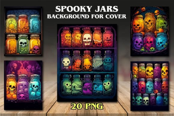 Spooky Jars Backgrounds for Covers