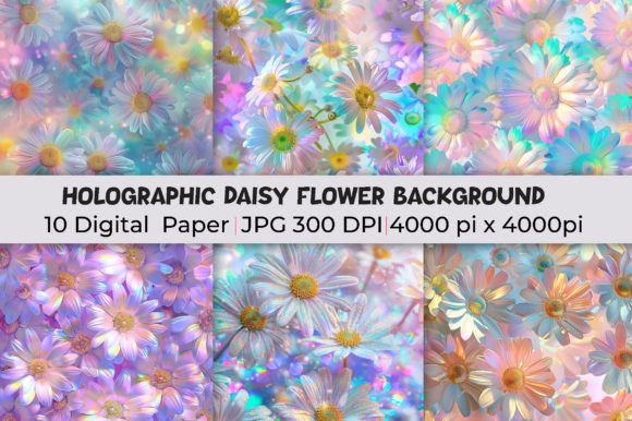 Unlock Modern Creativity with Holographic Daisy Backgrounds