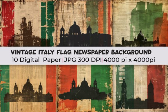 Vintage Italy Flag Newspaper Backgrounds: A Designer's Secret Weapon