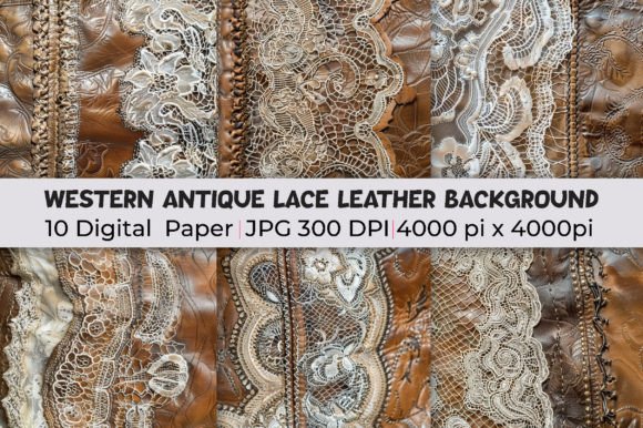 Western Antique Lace Leather Backgrounds for Design